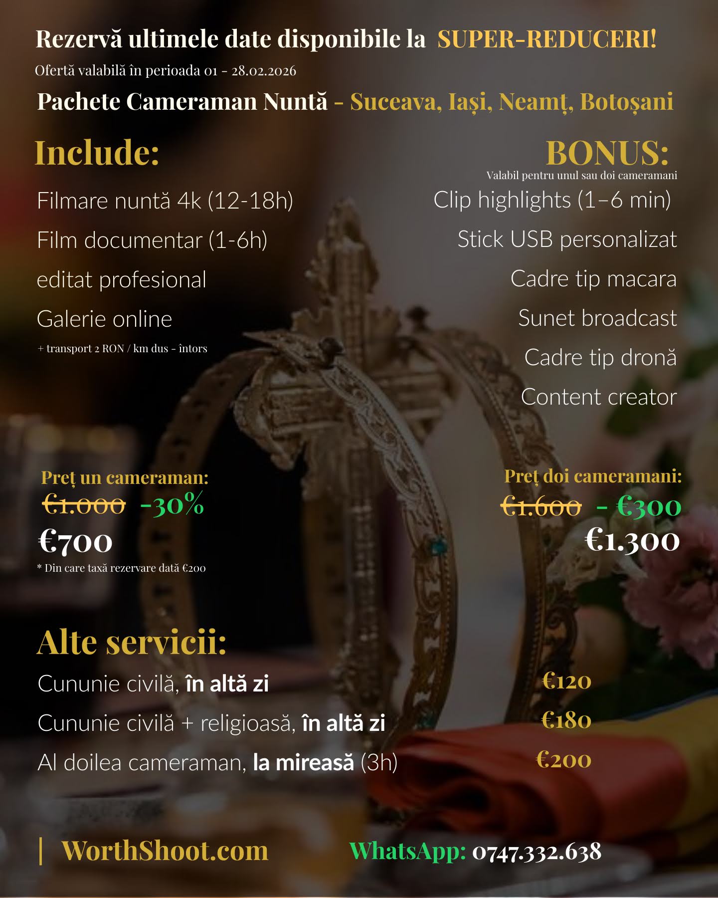 fotograf suceava · Pachet Cameraman Nunta